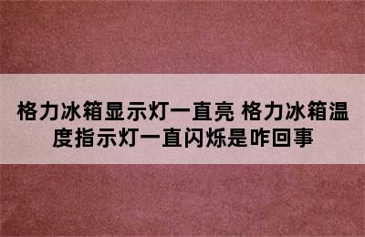 格力冰箱显示灯一直亮 格力冰箱温度指示灯一直闪烁是咋回事